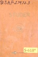 Studer-Studer PSM 130, Grinding Operations Manual 1948-PSM 130-01